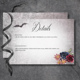 Information om Rustic Gothic Färg Halloween Bröllo Tilläggskort