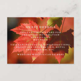 Information om Rustic Höst löv Fall Wedding Guest Tilläggskort