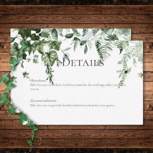Information om Rustic Ivy & Sage Greenery Bröllop Tilläggskort