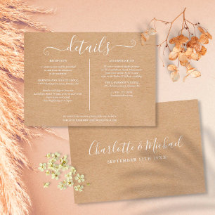 Information om Rustic Kraft Bröllop Inbjudningar