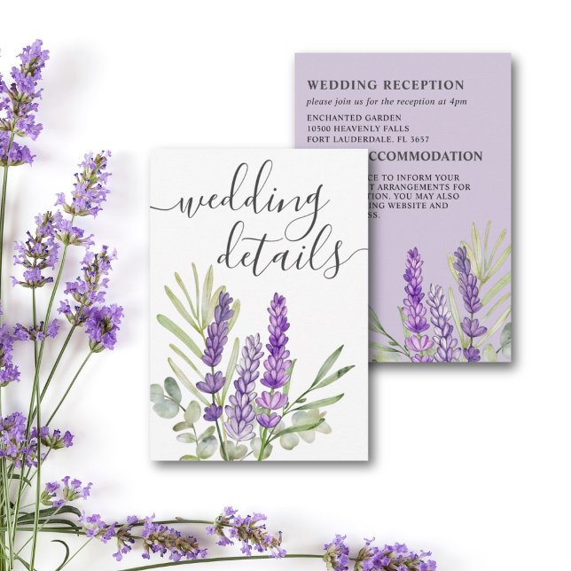 Information om Rustic Lavender & Eucalyptus Bröllo Tilläggskort (Skapare uppladdad)