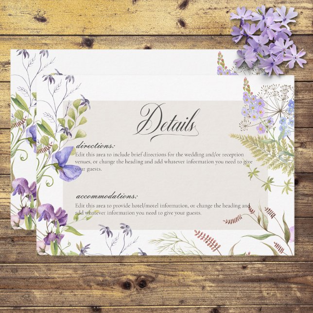 Information om Rustic Lavender Sage Wildblommes Wh Tilläggskort (Skapare uppladdad)