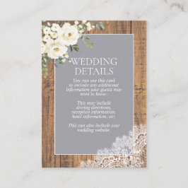 Information om Rustic Light Grått White Blommigt S Tilläggskort