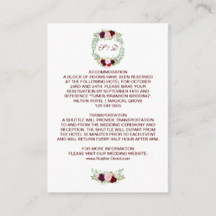 Information om Rustic Marsala Blommigt Wandan Bröl Tilläggskort