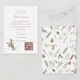 Information om Rustic Red Hand Lettered Winter Wed Tilläggskort