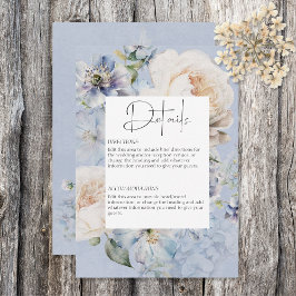 Information om Rustic Romantic Dusty Blue White-Bl Tilläggskort