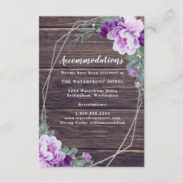 Information om Rustic Silver & Lila Blommigt Bröll Tilläggskort