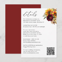 Information om Rustic Solros Autumn Burgundy Bröll Tilläggskort