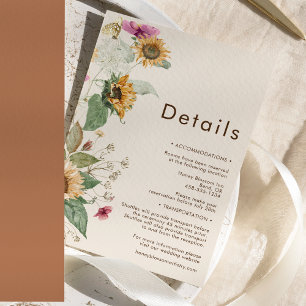 Information om Rustic SunblomBeige Bröllop Tilläggskort