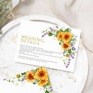 Information om Rustic Sunblommor & Lavender Bröllo Tilläggskort