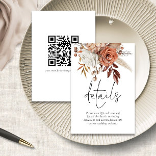 Information om Rustic Terracotta Blommigts QR Code Tilläggskort
