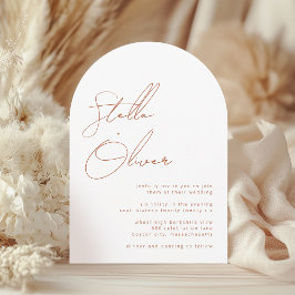 Information om Rustic Terracotta Calligraphy Bröll Inbjudningar