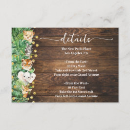 Information om Rustic Vild Safari Animals Baby Sho Tilläggskort