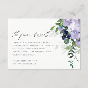 Information om Rustic Violet Lila Blommigt Leafy B Tilläggskort