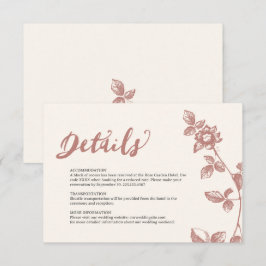 Information om Rustic Warm Ro Whimsical Blommigt B Tilläggskort