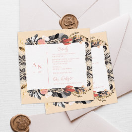 Information om Rustic Watercolor Blommigt Bröllop Tilläggskort