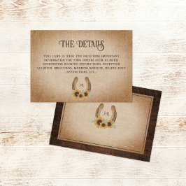 Information om Rustic Western Horseshoe Solros Brö Tilläggskort