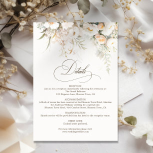 Information om Rustic White Blooms Bröllop Tilläggskort