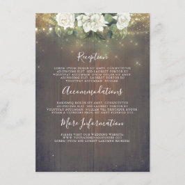 Information om Rustic White Flowers Bröllop Tilläggskort