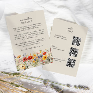Information om Rustic Wildbloms Blommigt Bröllop Q Tilläggskort