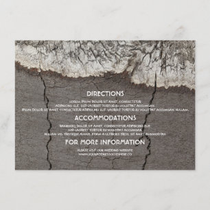 Information om Rustic Wood Birch Bark Träd Bröllop Tilläggskort