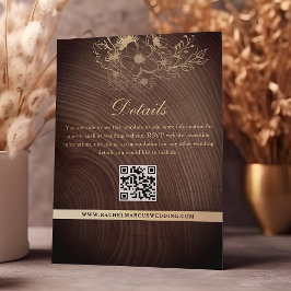 Information om Rustic Wood Bröllop QR-kod Tilläggskort