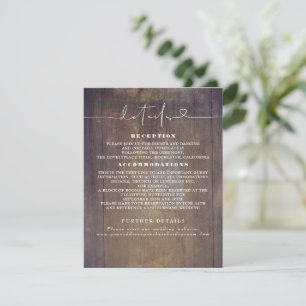 Information om Rustic Wood Bröllop Tilläggskort