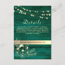 Information om Rustic Wood Bröllop webbplats Tilläggskort