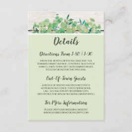 Information om Rustic Wood & Eucalyptus Löv / Rikt Tilläggskort