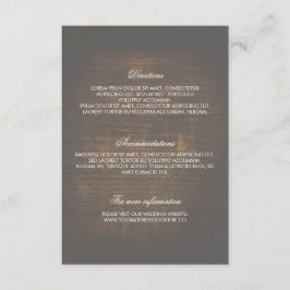 Information om Rustic Wood Guld Confetti Bröllop Tilläggskort