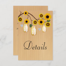 Information om Rustic Wood Gult Blommigt Mason Bur Tilläggskort