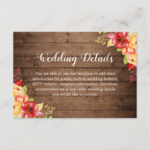 Information om Rustic Wood Höst löv Blommigt Bröll