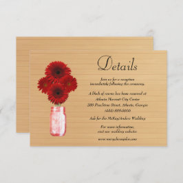 Information om Rustic Wood Red Blommigt Mason Burk Tilläggskort