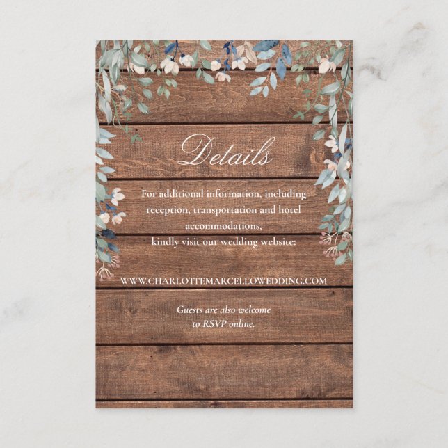 Information om Rustic Wood Wildblomme Blommigt Brö Tilläggskort (Framsida)