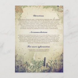Information om Rustic Woodland Bröllop / Detaljer Tilläggskort