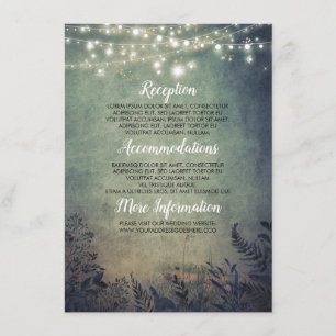 Information om Rustic Woodland Fireflies Bröllop Tilläggskort