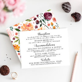 Information om Rustik  Burgundy Blommigt Bröllop Tilläggskort