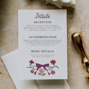 Information om Rustik Magenta Bows och Blommar Brö Tilläggskort