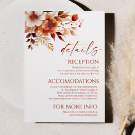 Information om Rusty Burgundy Brown Blommigt Flowe Tilläggskort