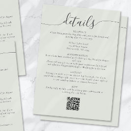 Information om Sage Bohemian Script Simple Bröllop Tilläggskort