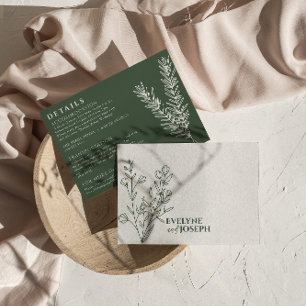 Information om Sage Emerald Grönt Blommigt Boho Br Tilläggskort