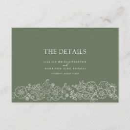 Information om Sage grönt blommar Butterflies bröl Tilläggskort