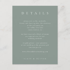 Information om Sage Grönt Boho Bröllop Modern Tilläggskort