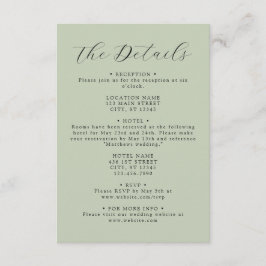 Information om Sage Grönt Coordinate Bröllop Tilläggskort