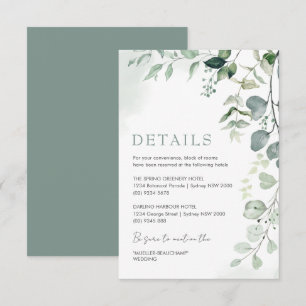 Information om Sage Grönt Eucalyptus Garden Weddin Tilläggskort