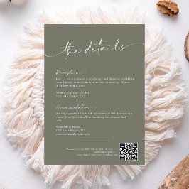 Information om Sage Grönt Modern Script Bröllop Tilläggskort