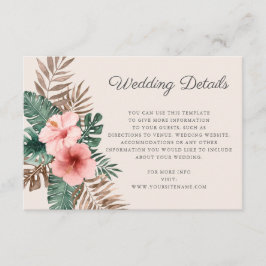 Information om Sage Grönt Watercolor Tropical Bröl Tilläggskort
