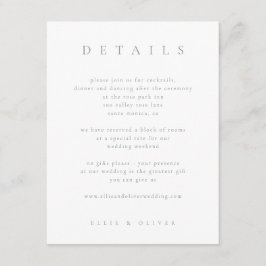 Information om Sage Grönt & White Boho Bröllop Mod Tilläggskort