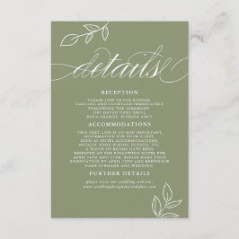 Information om Sage Minimum Löv QR Code Bröllop Tilläggskort