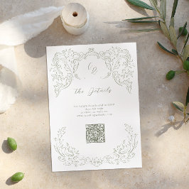Information om Sage Vintage Flourish Monogram Bröl Tilläggskort